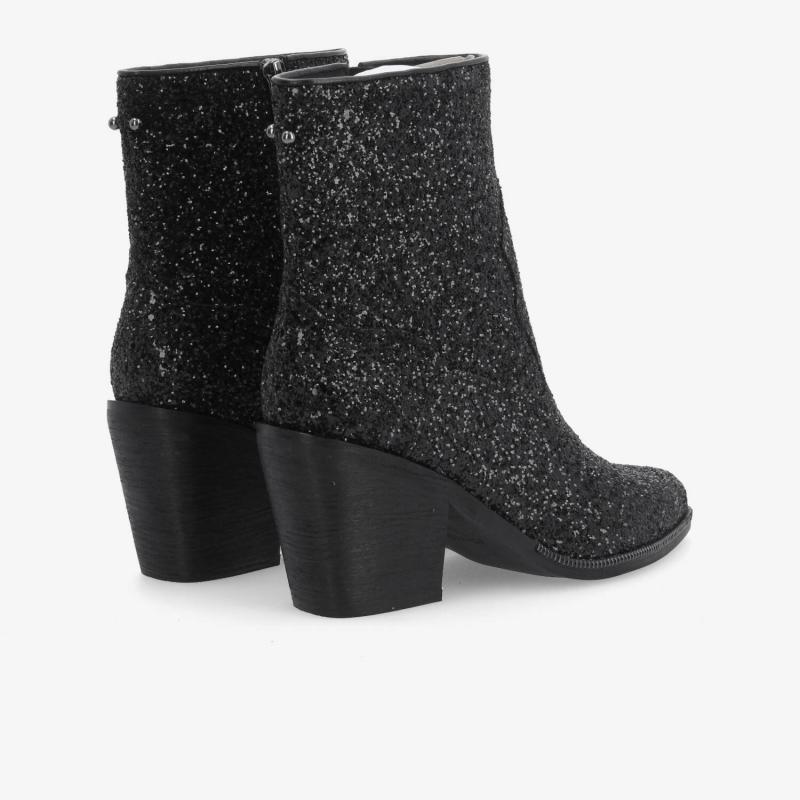 LEONIE ZIP BOOTS W - GLITTER - BLACK